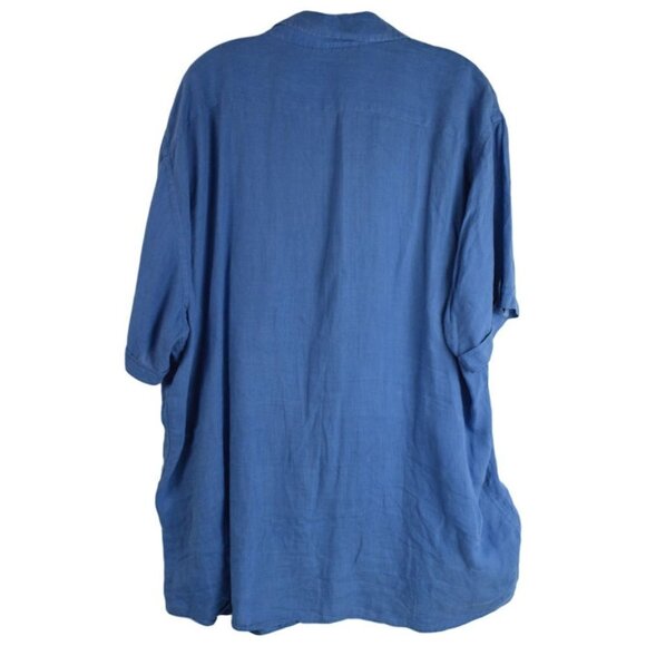 Mens Celio Le Lin Blue 100% Linen Button Down Shirt - Picture 3 of 3